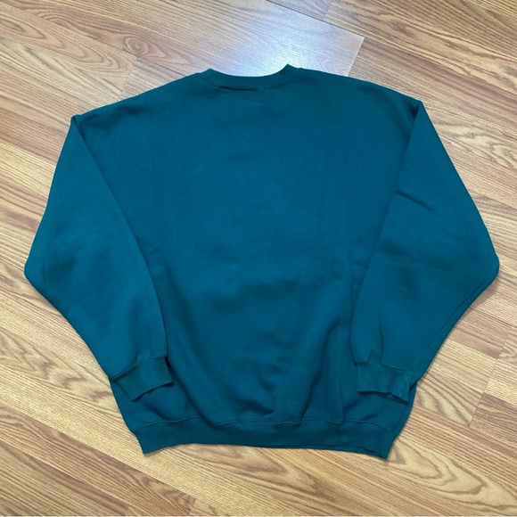 Vintage Disney Green Sweatshirt Size XL Embroidered Mickey Goofy Minnie Pluto - Picture 2 of 7